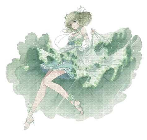 Anime Girl Green Dress