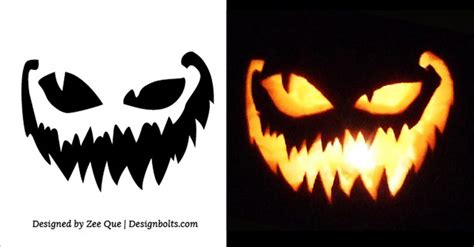 5 Free Scary Halloween Pumpkin Carving Stencils Printable