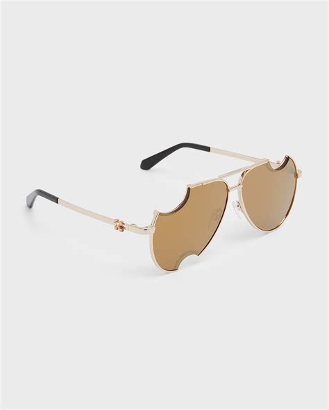 Cartier Mens Ct0425sm Metal Aviator Sunglasses Neiman Marcus