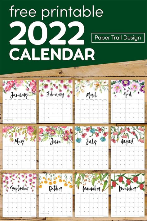 Printable Monthly Calendar For 2022 Free Resume Templates