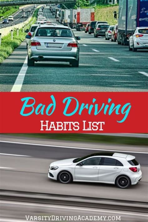 Bad Driving Habits List Driving Habits To Avoid Varsity Driving Academy