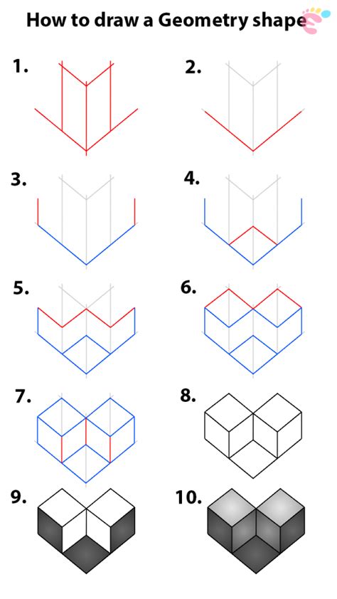 Learn How To Draw A 3d Geometry Shape Easy Drawings