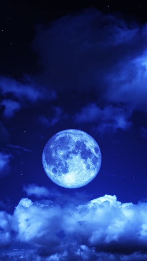 Wallpaper Moon Sky Clouds Blue Night 3840x2160 Uhd 4k Picture Image