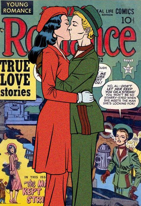 Young Romance Comic Cover Lesbian Kiss Art By Kaywest Kaywest