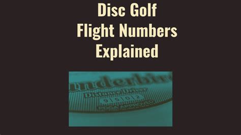 Disc Golf Flight Numbers Explained