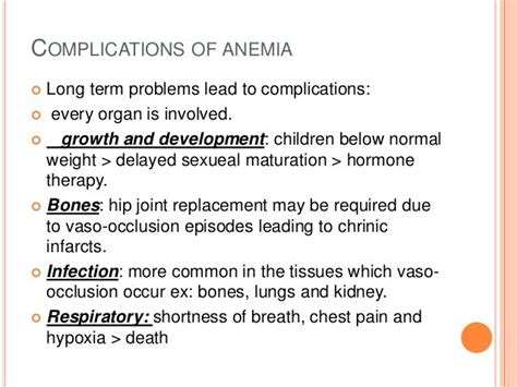 Anemia Complication