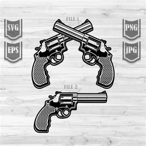 Revolver Gun Svg File Gun Svg Gun Clipart Ilustración Etsy