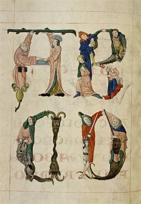 The Human Alphabet The Public Domain Review Medieval Manuscript