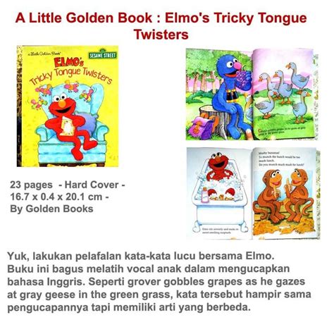 Tidak dapat meminjam untuk dibawa pulang koleksi perpustakaan d. Jual Buku A Little Golden Book : Elmos Tricky Tongue ...