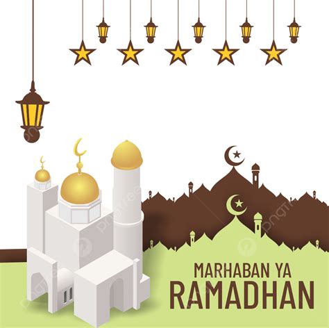 Tarjeta De Felicitación De Marhaban Ya Ramadhan Con Decoración De