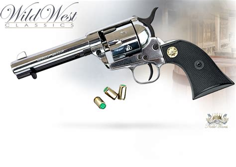 Old West M1873 Fast Draw Nickel Finish 9mm Blank Firing Replica