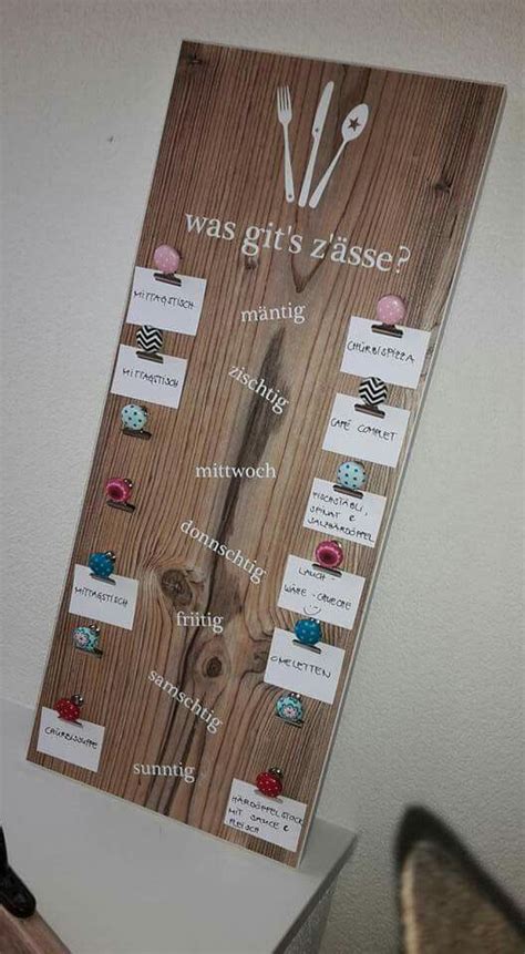 Diy sachen diy und selbermachen diy basteln wochenplan essen haushalt organisieren speiseplan wochenplan essensplaner familienplaner von zaubergaudi auf dawanda.com. Menüplan … (mit Bildern) | Memoboard selber machen ...