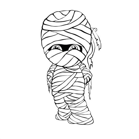 Print Cute Little Boy Mummy Cartoon Waving Hand Vector Image Mummy