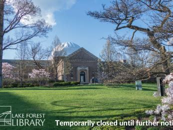 Lake forest library to close temporarily at 5:00 pm on march 14