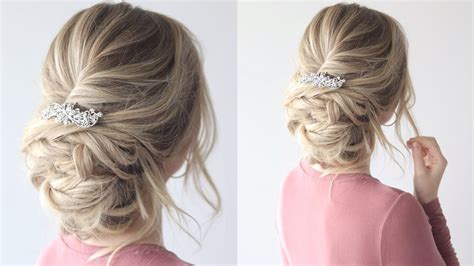 How To Messy Updo Bridal Hairstyle Youtube