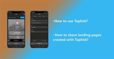How To Use Taplink Learn How To Share Your Landing Page