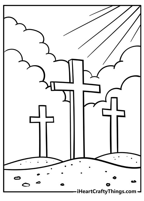 Jesus Cross Coloring Page Free Printable Templates