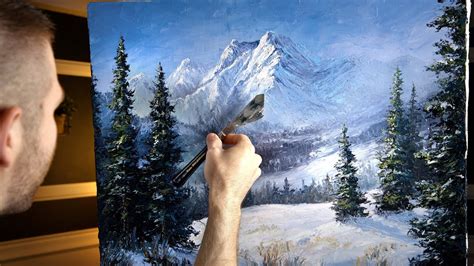 Winter Mountain Range Palette Knife Painting Youtube