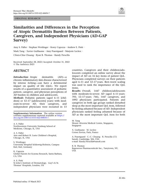 Pdf Similarities And Differences In The Perception Of Atopic