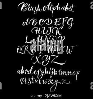 Black Scrawling Uppercase And Lowercase Alphabet Letters Made With