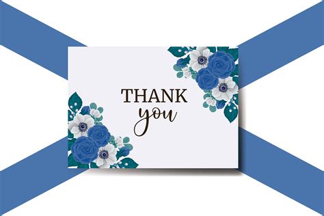 Thank You Greeting Card Card Rose Flower Graphic By Dender Studio