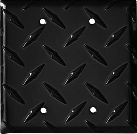 Polished Diamond Plate Tread Black Wall Plates And Outlet Covers