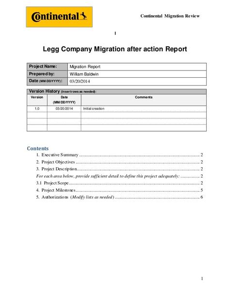 Migration Report