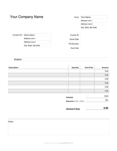 37 Free Simple Billing Invoice Template Png Invoice Template Ideas