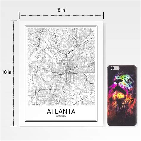 Atlanta Poster Map Of Atlanta Map City Map Posters Modern Map Art City