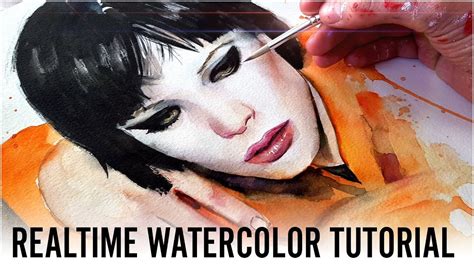 【realtime Tutorial】watercolor Portrait And Dripping Technique Youtube