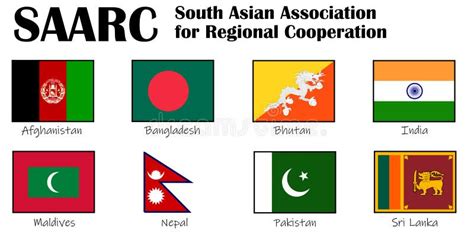 Abstract Concept Image With Flags Of Saarc South Asian Association For