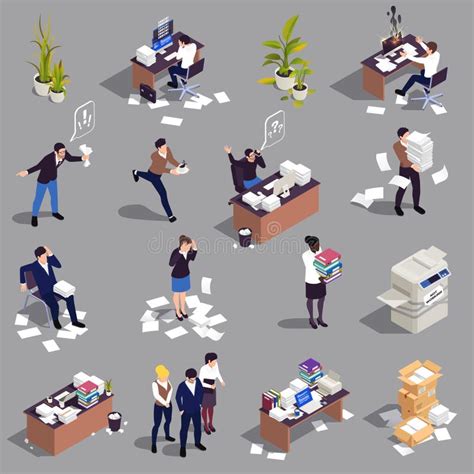 Chaotic Office Stress Stock Illustrations 88 Chaotic Office Stress