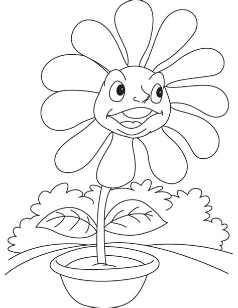 Daisy coloring page from daisy category. Angry daisy flower coloring page | Download Free Angry ...