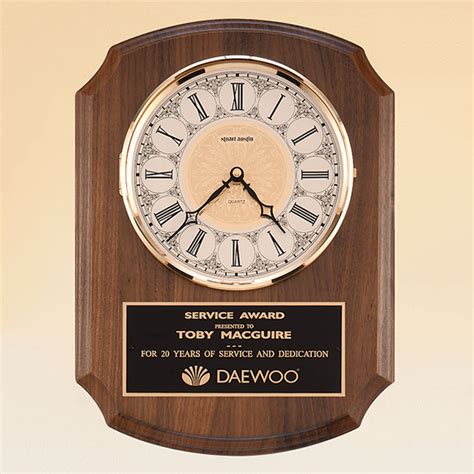 American Walnut Vertical Wall Clock Trophy Factory Plus