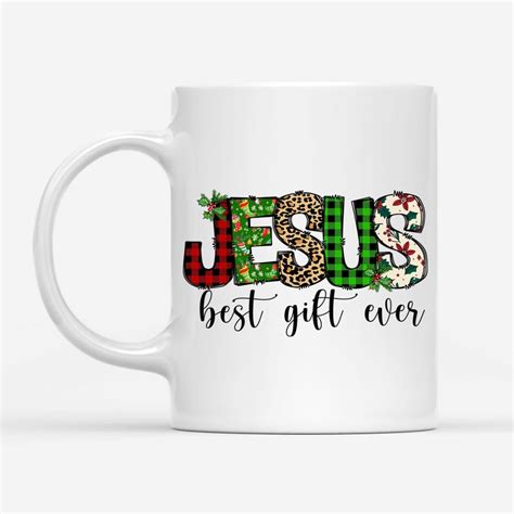 Christian Christmas Mugs Jesus Best T Ever Buffalo Plaid Leopard Coffee Mug Christ