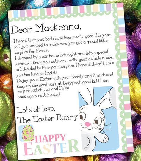 Letter From The Easter Bunny Customized And Printable Easter Easter