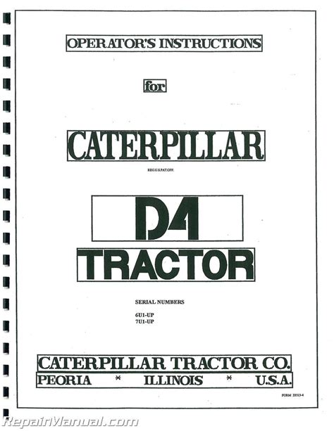 Ct O D4 6u1 Caterpillar D4 Crawler Operators Manual By Author Amazon