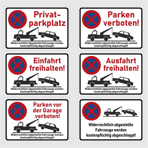 Parken außerhalb der fahrbahn ist verboten. Parkplatz-Schild | Parken verboten | Parkverbot Aufkleber ...