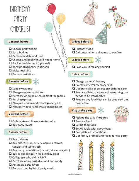 Party Planning Template Free Birthday Party Checklist