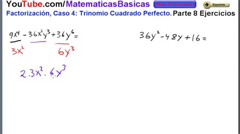 Factorizacion De Un Trinomio Cuadrado Perfecto Ejercicios Resueltos En