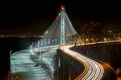 San Francisco Oakland Bay Bridge East Span Lights 2 Bay Bridge
