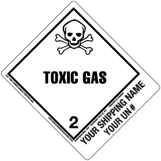 Hazard Class Toxic Gas Worded Shipping Name Standard Tab