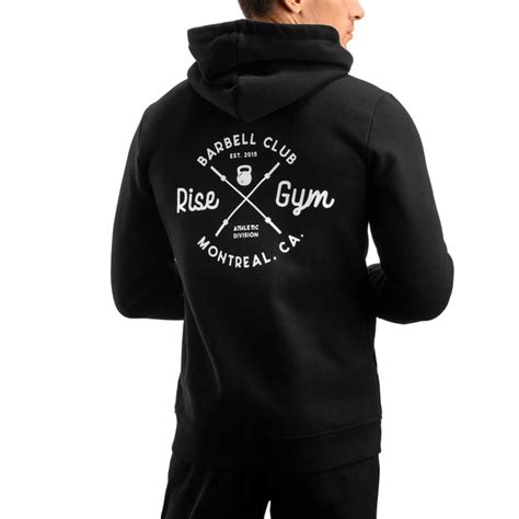 barbell club full zip hoodie black rise