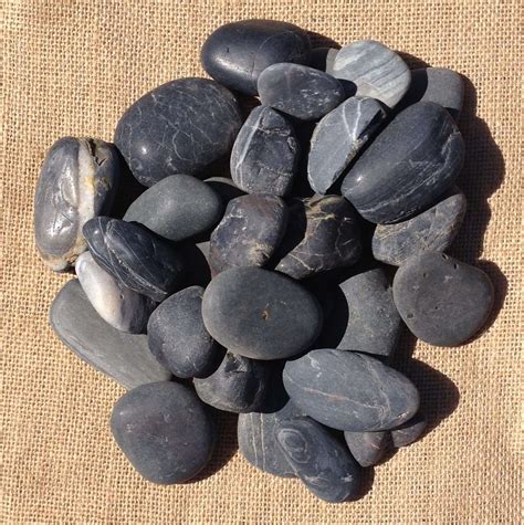 Black Polished Pebbles Kg Bag Bali Garden Stone