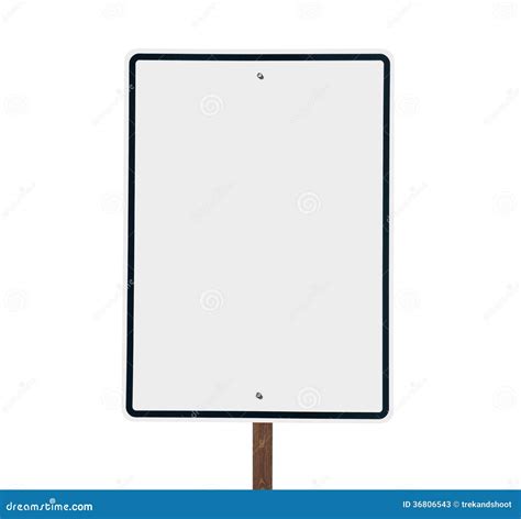 Blank White Vertical Road Sign Isolated Stock Photos Image 36806543
