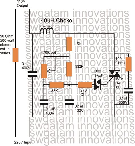 220v To 110v Converter Circuit Diagram