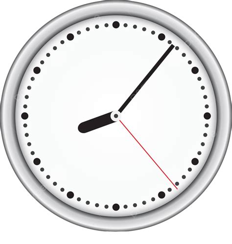 Round Clock With White Clock Face Second Hour Gray Vector Second Hour