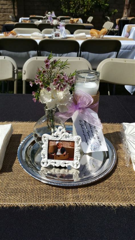 Marianas Baptism Centerpiece So Easy And Cheap Dollar Tree Candle