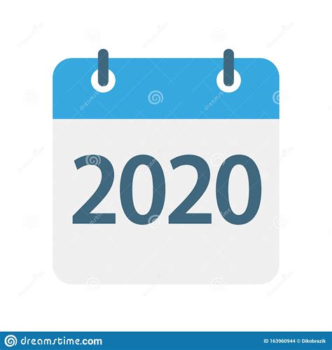 2020 Year Calendar Leaf Icon Vector Illustration Stock Illustration
