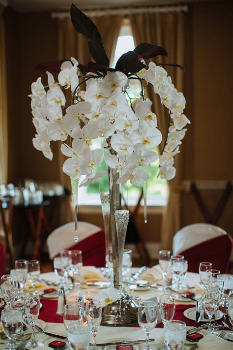 Cascading White Orchid Centerpieces